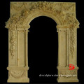 stone carving door frame with flower decoration